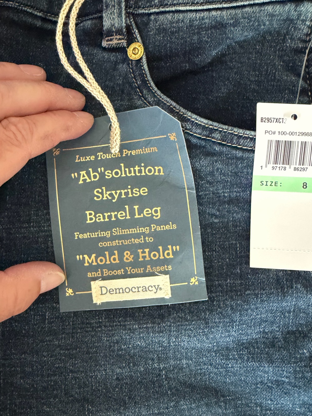 Democracy Skyrise Barrel Dark Blue Denim Jeans - Picture 6 of 12